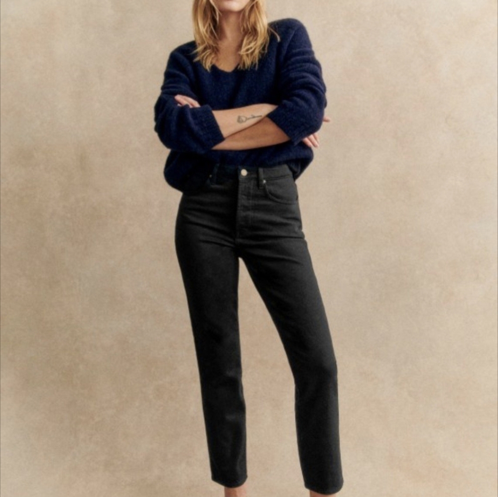 Sezane Brut Sexy Tall Black Jeans in Noir Size 29 Tall